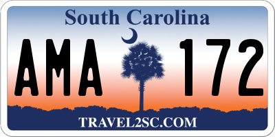 SC license plate AMA172