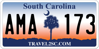 SC license plate AMA173