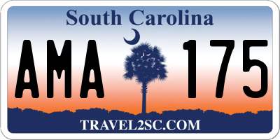 SC license plate AMA175
