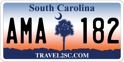 SC license plate AMA182