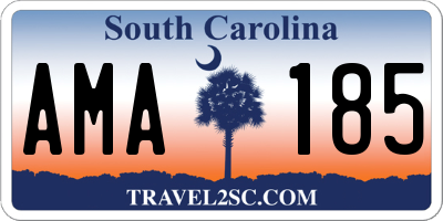SC license plate AMA185