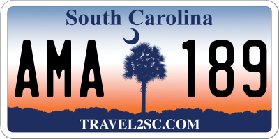 SC license plate AMA189
