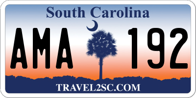 SC license plate AMA192