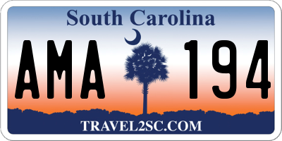 SC license plate AMA194