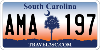 SC license plate AMA197