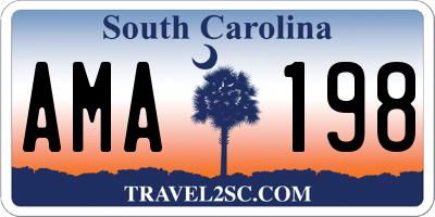 SC license plate AMA198