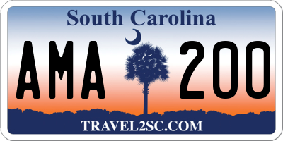 SC license plate AMA200