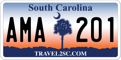 SC license plate AMA201