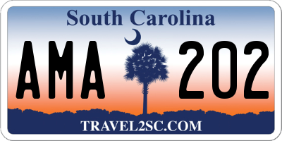 SC license plate AMA202