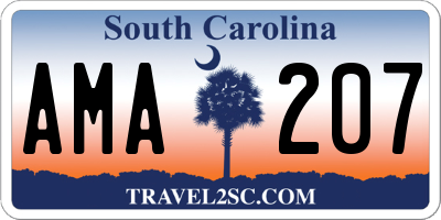 SC license plate AMA207