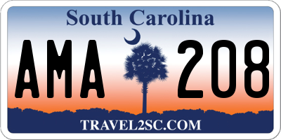 SC license plate AMA208