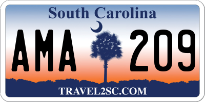 SC license plate AMA209