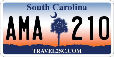 SC license plate AMA210