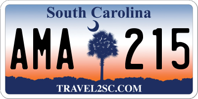 SC license plate AMA215