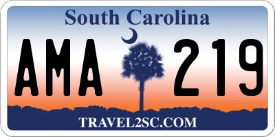 SC license plate AMA219