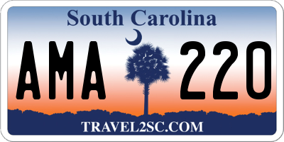 SC license plate AMA220
