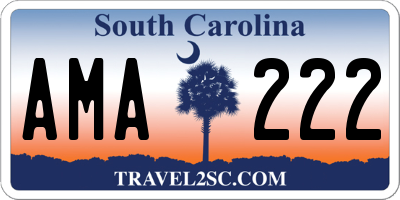 SC license plate AMA222