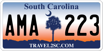 SC license plate AMA223