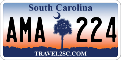 SC license plate AMA224