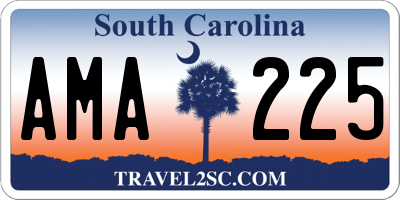 SC license plate AMA225