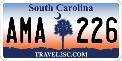SC license plate AMA226
