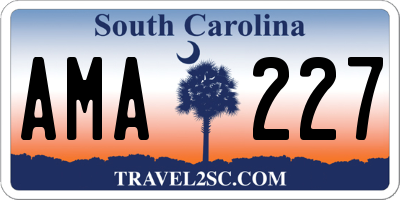 SC license plate AMA227