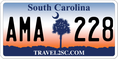 SC license plate AMA228