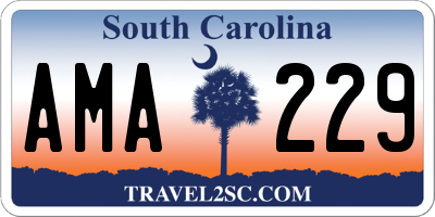 SC license plate AMA229