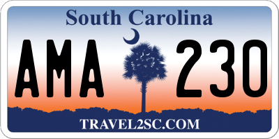 SC license plate AMA230