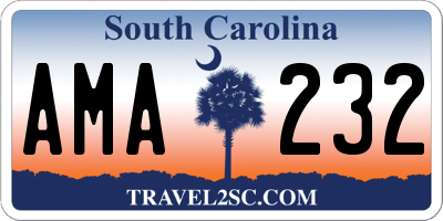 SC license plate AMA232