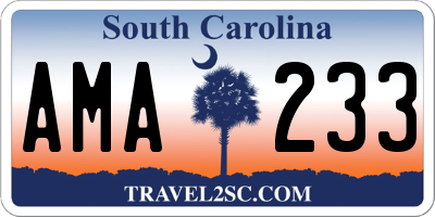 SC license plate AMA233