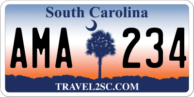 SC license plate AMA234