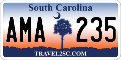 SC license plate AMA235