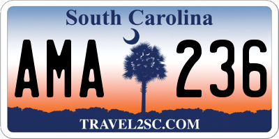 SC license plate AMA236
