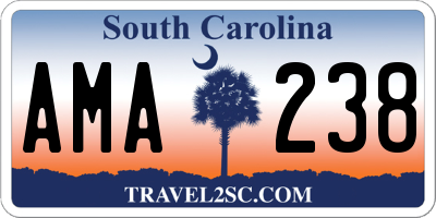 SC license plate AMA238