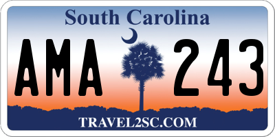SC license plate AMA243