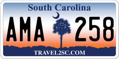 SC license plate AMA258