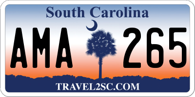 SC license plate AMA265