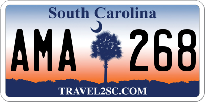 SC license plate AMA268