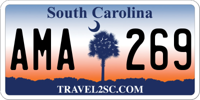 SC license plate AMA269