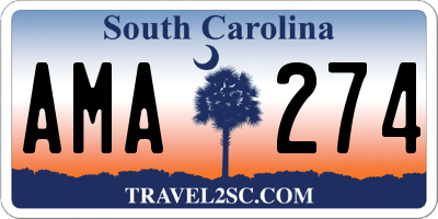 SC license plate AMA274