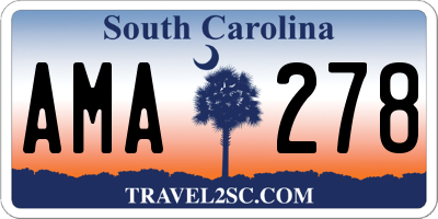 SC license plate AMA278