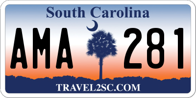 SC license plate AMA281