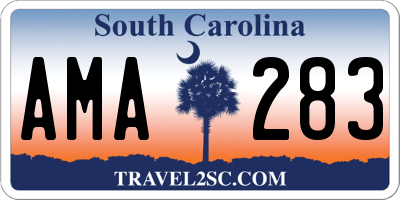 SC license plate AMA283