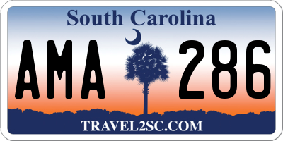 SC license plate AMA286