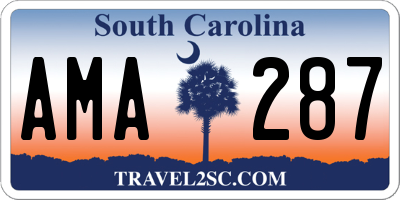 SC license plate AMA287
