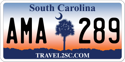 SC license plate AMA289