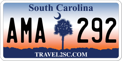 SC license plate AMA292