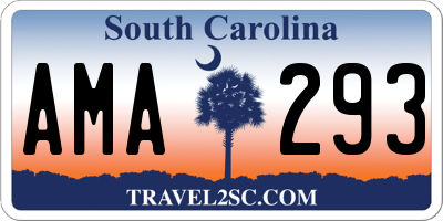 SC license plate AMA293