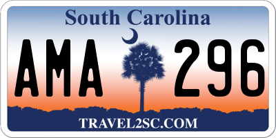 SC license plate AMA296